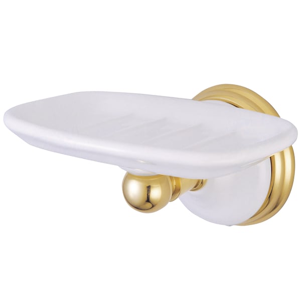Victorian Wall-Mount Soap Dish, Polished Brass